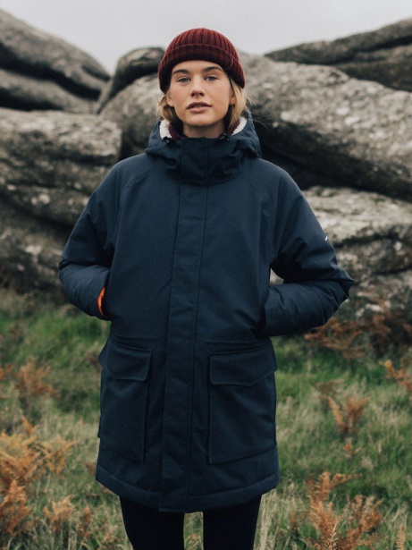 Finisterre Stylish Navy Vellus Waterproof Parka