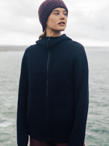 Finisterre Stylish Budock Full Zip Hoodie Navy