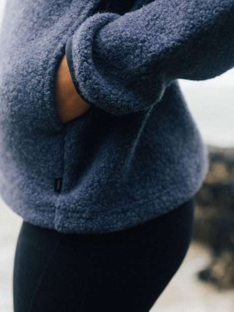 Finisterre Stylish Budock Wool Smock Fleece Dark Ozone
