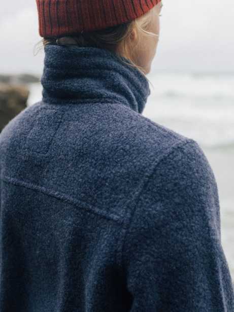 Finisterre Stylish Budock Wool Smock Fleece Dark Ozone