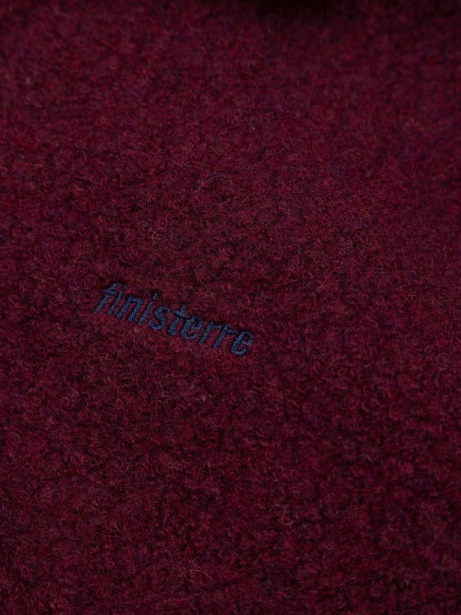 Budock Wool Zip Through Fleece Dark Burgundy Finisterre Stylish