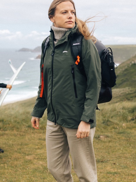 Women's Stormbird Waterproof Jacket Finisterre Stylish Olive