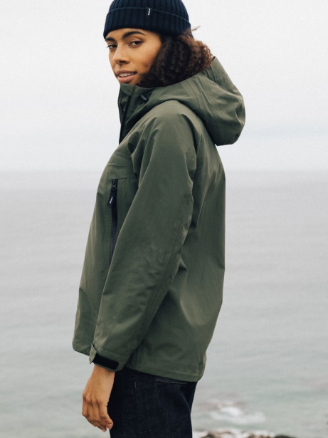 Women's Stormbird Waterproof Jacket Finisterre Stylish Olive