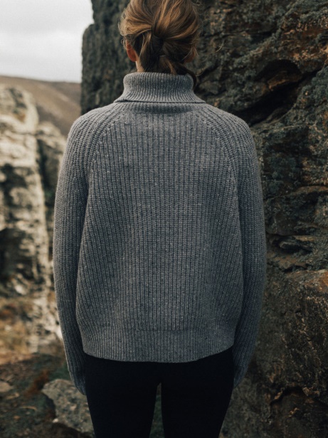 Finisterre Stylish Pale Indigo Mora Roll Neck Knit Jumper