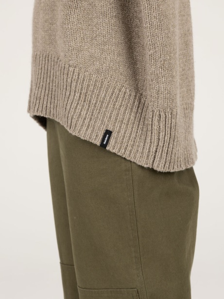 Finisterre Stylish Eyre Roll Neck Knit Jumper Dark Oatmeal