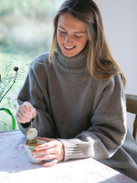 Finisterre Stylish Eyre Roll Neck Knit Jumper Dark Oatmeal