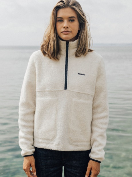 Budock Wool Smock Fleece Ecru Finisterre Stylish