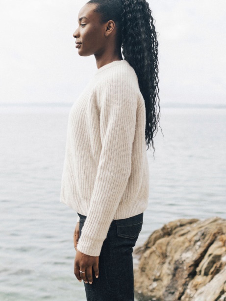 Finisterre Stylish Mora Knit Jumper Ecru