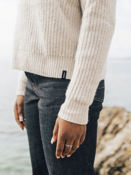 Finisterre Stylish Mora Knit Jumper Ecru