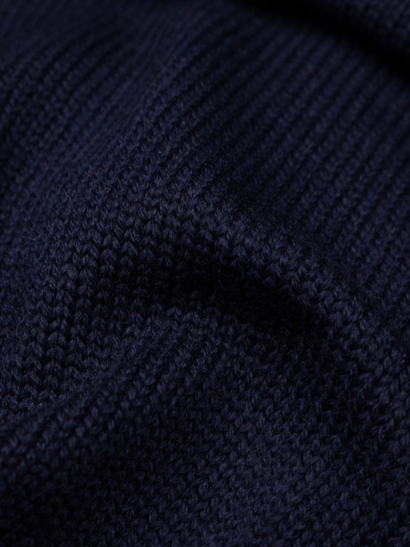 Navy Finisterre Stylish Eyre Roll Neck Knit Jumper