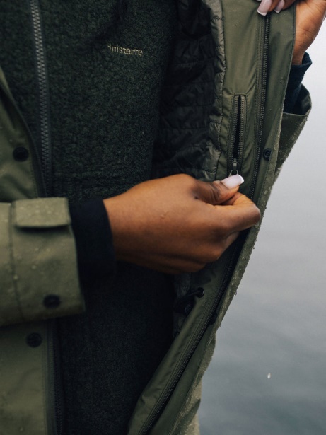 Solus Waterproof Parka Jacket Dark Olive Finisterre Stylish