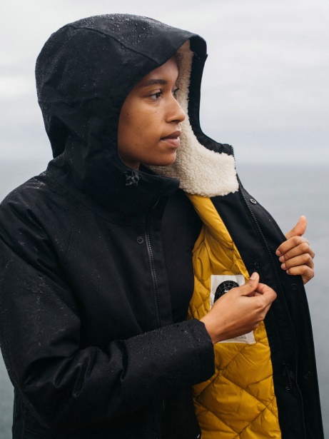 Finisterre Stylish Black Vellus Waterproof Parka