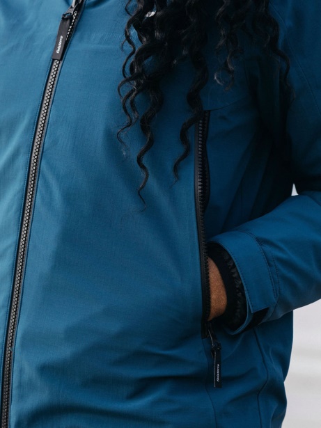 Finisterre Stylish Women's Stormbird Waterproof Jacket Kingfisher