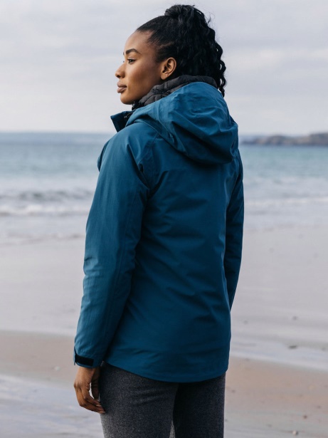 Finisterre Stylish Women's Stormbird Waterproof Jacket Kingfisher