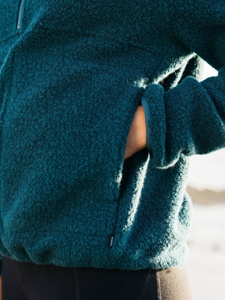 Finisterre Stylish Kingfisher Budock Wool Smock Fleece