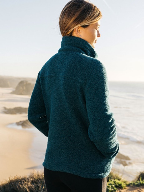 Finisterre Stylish Kingfisher Budock Wool Smock Fleece