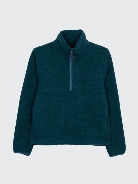 Finisterre Stylish Kingfisher Budock Wool Smock Fleece