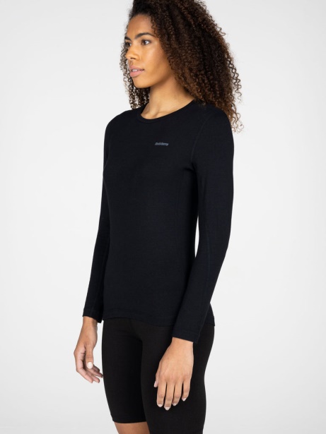Black Vela Bamboo Long Sleeve Base Layer Finisterre Stylish