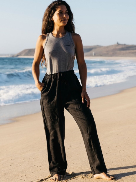 Finisterre Stylish Fawkes Linen Trouser Black